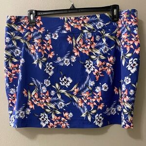 Mario Serrani Skort Women’s Size xxl Tummy Control Stretch Floral Pockets